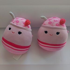 Pink Strawberry Plush Toy Set SCENTED SQUISHMaLLOW X2